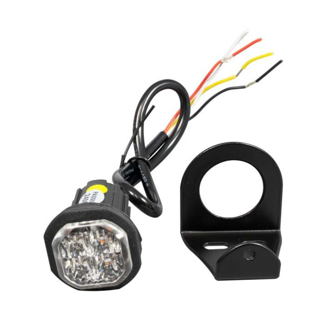 Ares (27mm) - Amber Octagon Strobe (4 LED) Bolt Or Bracket Mounting