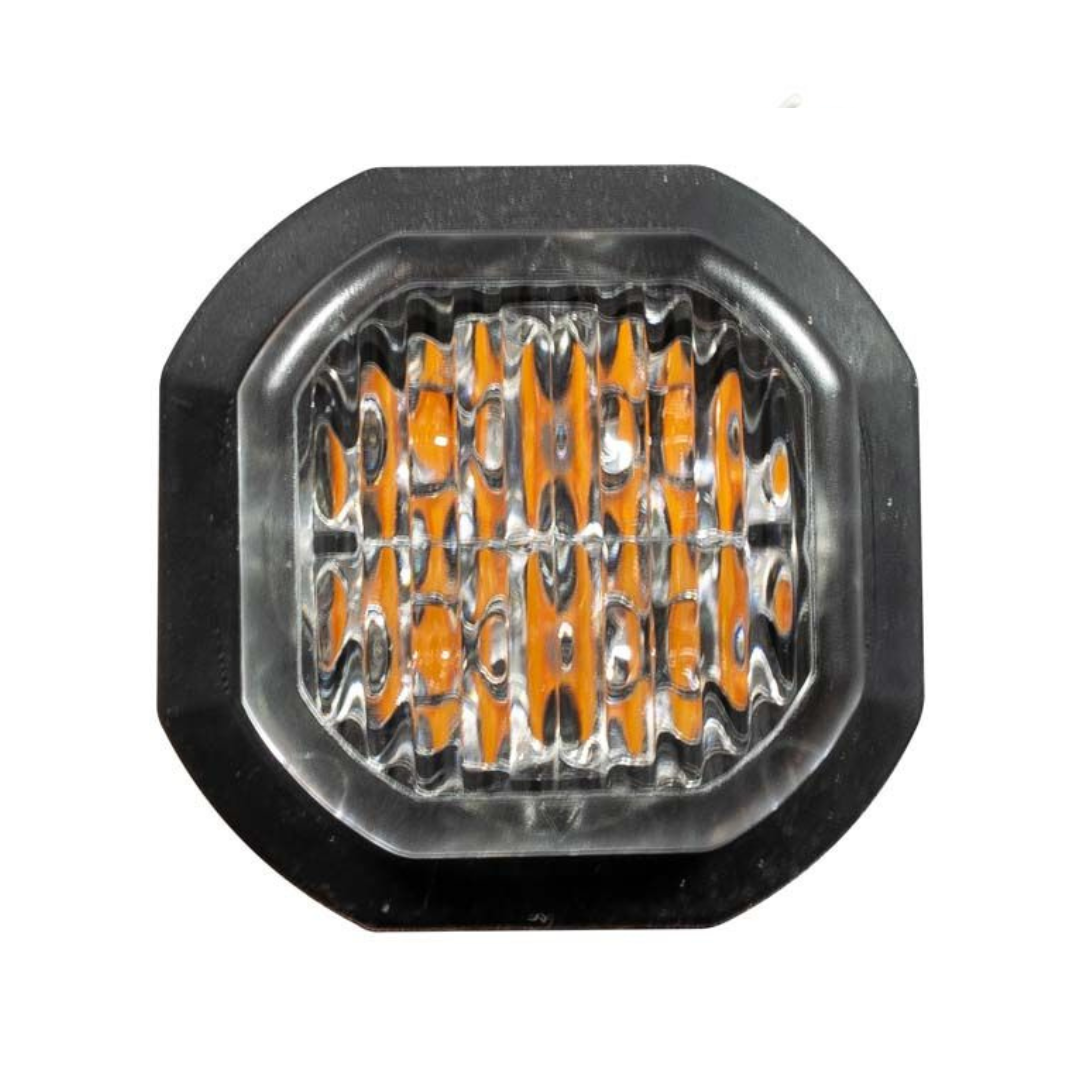 Ares (27mm) - Amber Octagon Strobe (4 LED) Bolt Or Bracket Mounting